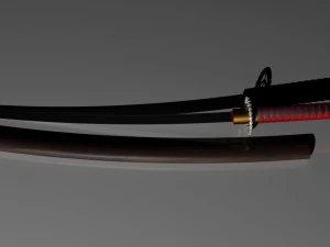 traditional katana samurai sword high and low poly 3D Model