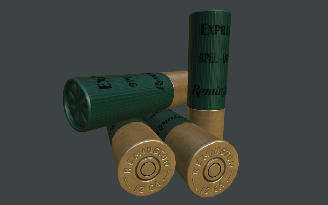 remington 12 ga cartridge 3D Model .c4d .max .obj .3ds .fbx .stl .blend 