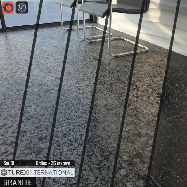 turex international granite tiles set 01 Modèle 3D .c4d .max .obj .3ds .fbx .stl .blend 