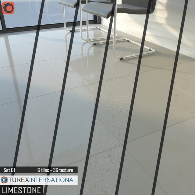 turex international limestone tiles set 01 Model 3D .c4d .max .obj .3ds .fbx .stl .blend