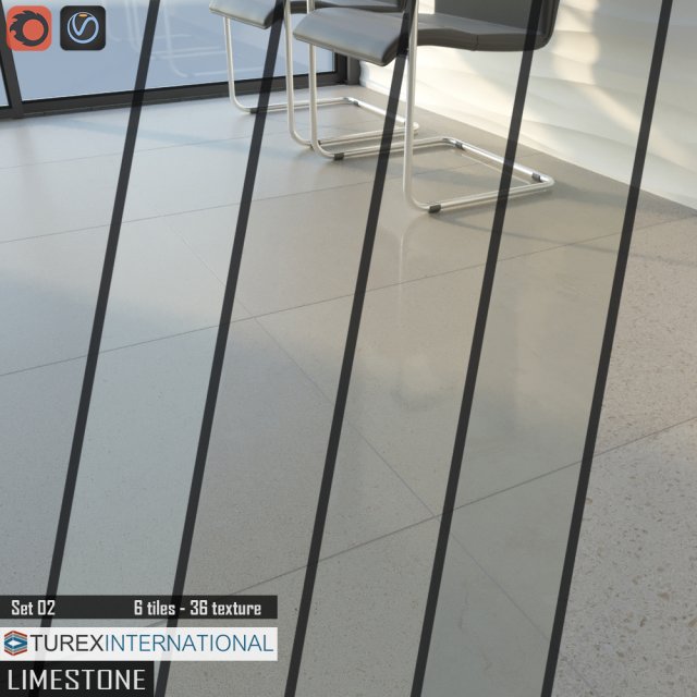 turex international limestone tiles set 02 Model 3D .c4d .max .obj .3ds .fbx .stl .blend