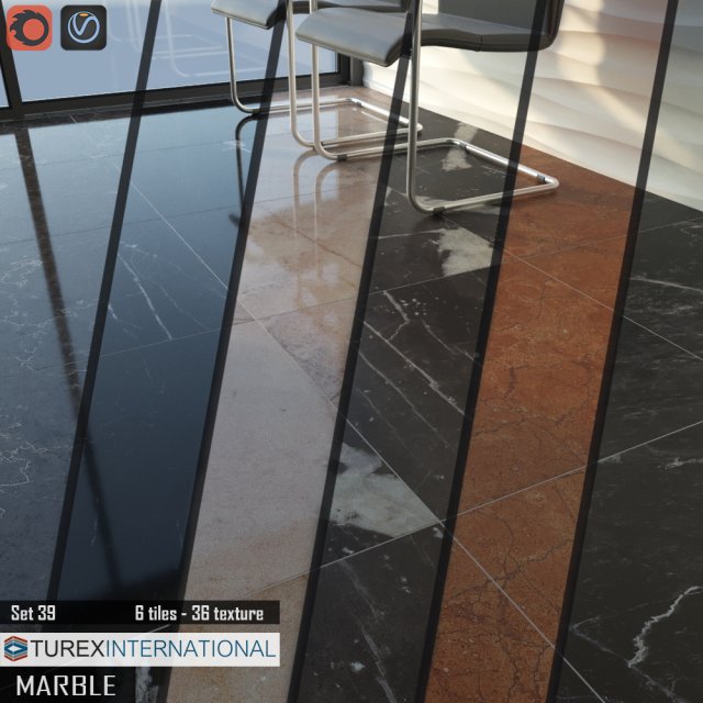 turex international marble tiles set 39 Modelo 3D .c4d .max .obj .3ds .fbx .stl .blend 