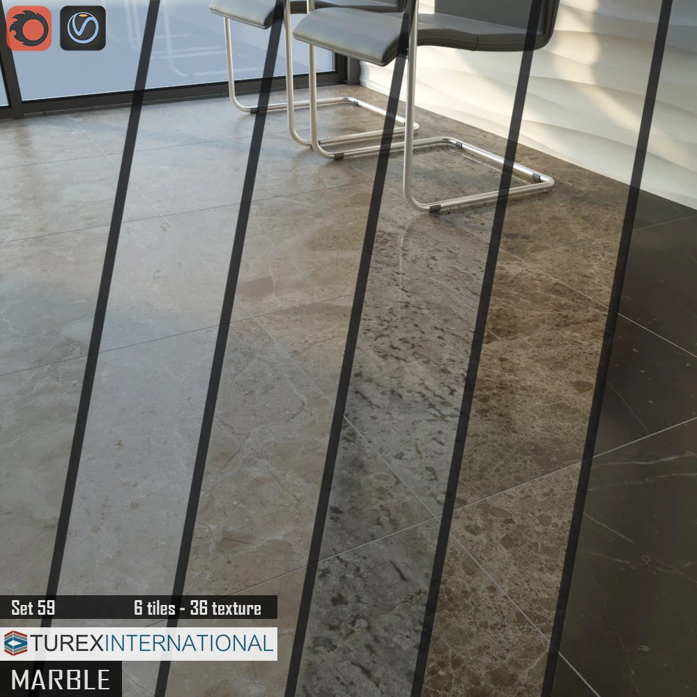 turex international marble tiles set 59 3D Model .c4d .max .obj .3ds .fbx .stl .blend 