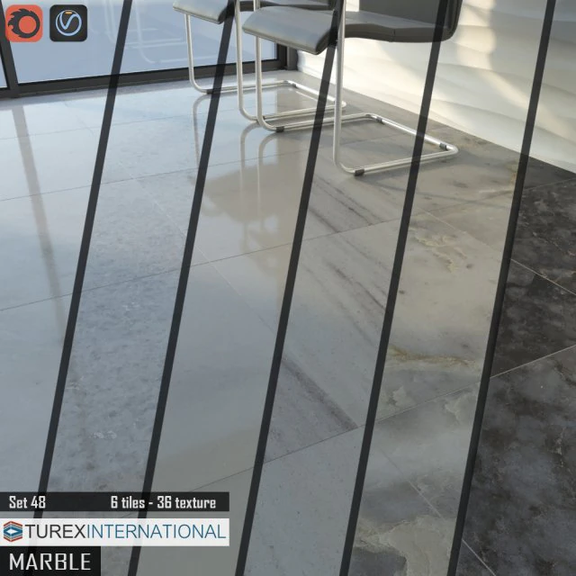 turex international marble tiles set 48 3D Model .c4d .max .obj .3ds .fbx .stl .blend 