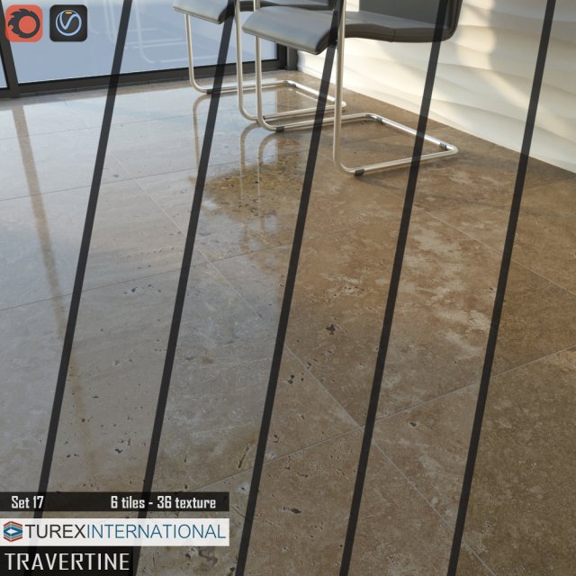 turex international travertine tiles set 17 3D Модель .c4d .max .obj .3ds .fbx .stl .blend 