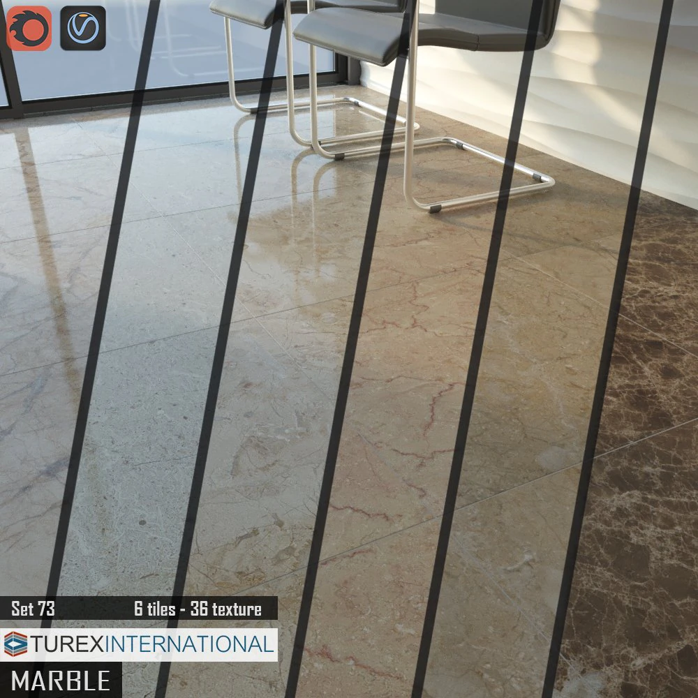 turex international marble tiles set 73 3D Model .c4d .max .obj .3ds .fbx .stl .blend 
