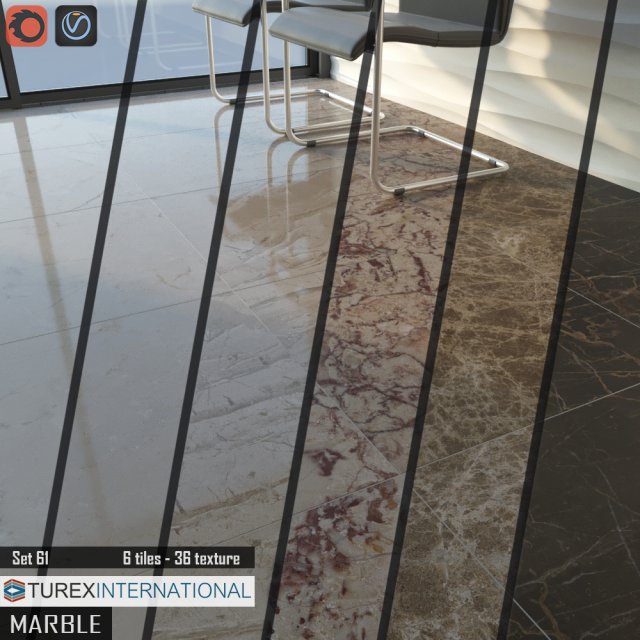 turex international marble tiles set 61 Model 3D .c4d .max .obj .3ds .fbx .stl .blend