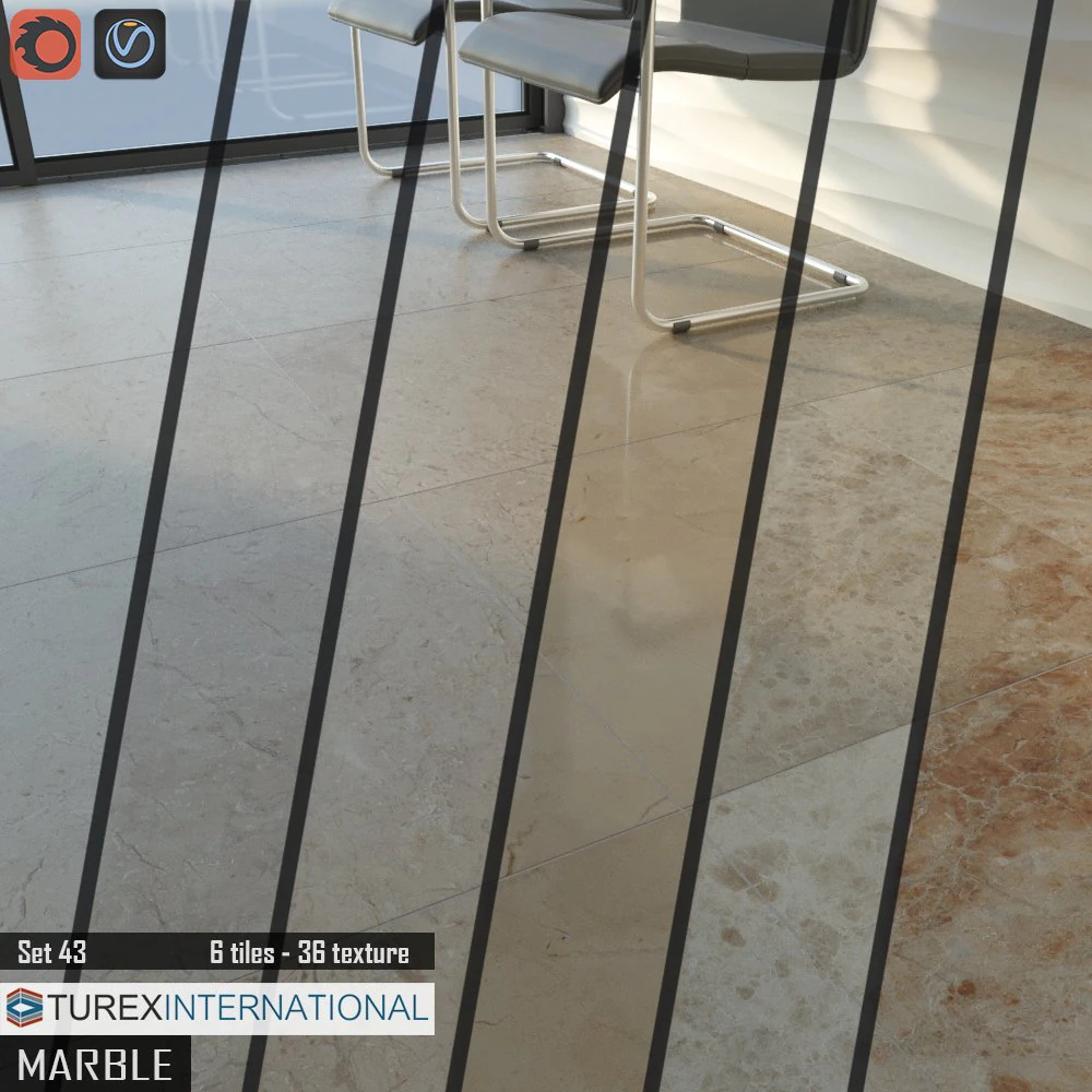 turex international marble tiles set 43 3D Model .c4d .max .obj .3ds .fbx .stl .blend 