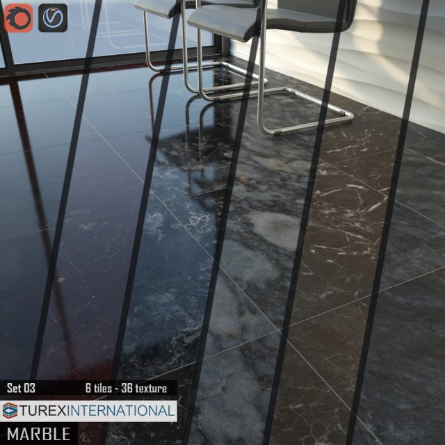 turex international marble tiles set 03 Modèle 3D .c4d .max .obj .3ds .fbx .stl .blend 