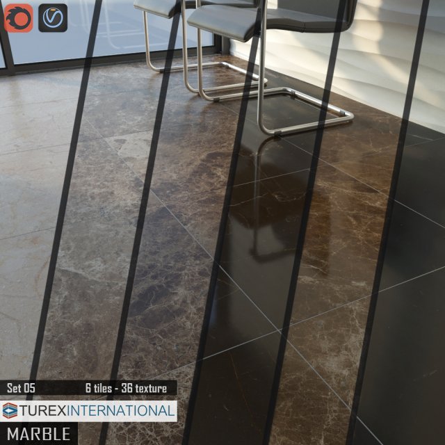 turex international marble tiles set 05 3D Model .c4d .max .obj .3ds .fbx .stl .blend 