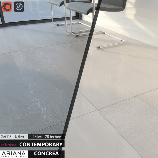 ariana concrea grey white set 05 3Dモデル .c4d .max .obj .3ds .fbx .stl .blend 