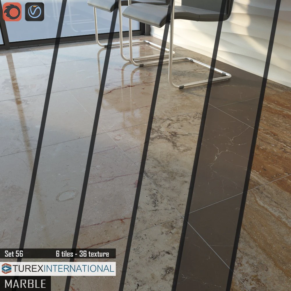 turex international marble tiles set 56 3D Model .c4d .max .obj .3ds .fbx .stl .blend 