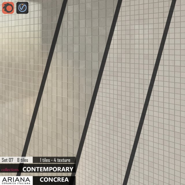 ariana concrea grey white set 07 3Dモデル .c4d .max .obj .3ds .fbx .stl .blend 