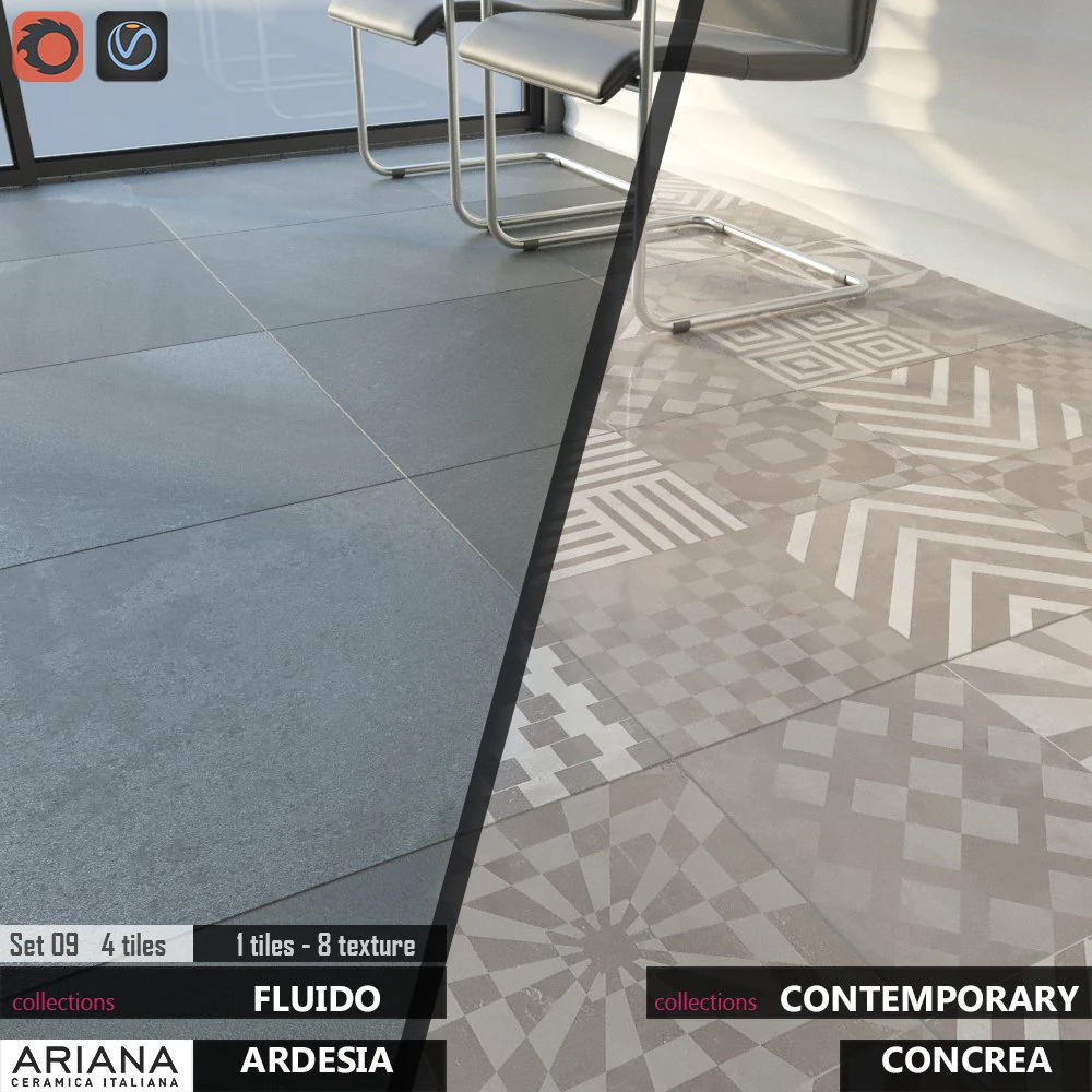 ariana concrea imagine fluido ardesia set 09 3D Model .c4d .max .obj .3ds .fbx .stl .blend 