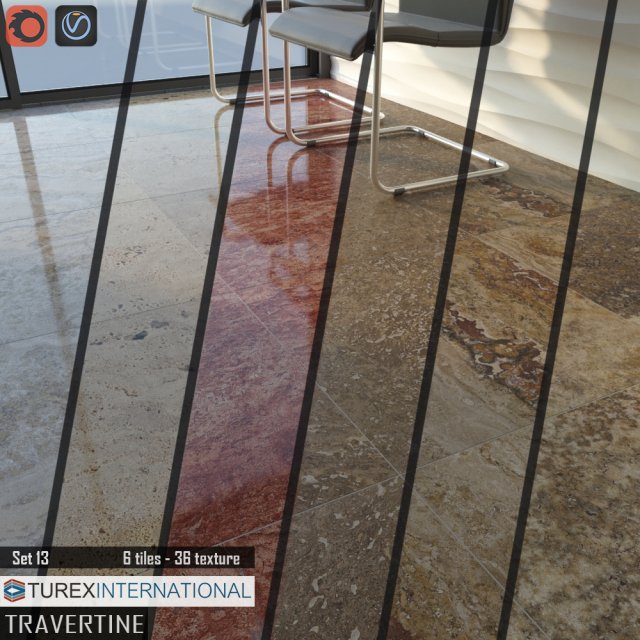 turex international travertine tiles set 13 3D Модель .c4d .max .obj .3ds .fbx .stl .blend 
