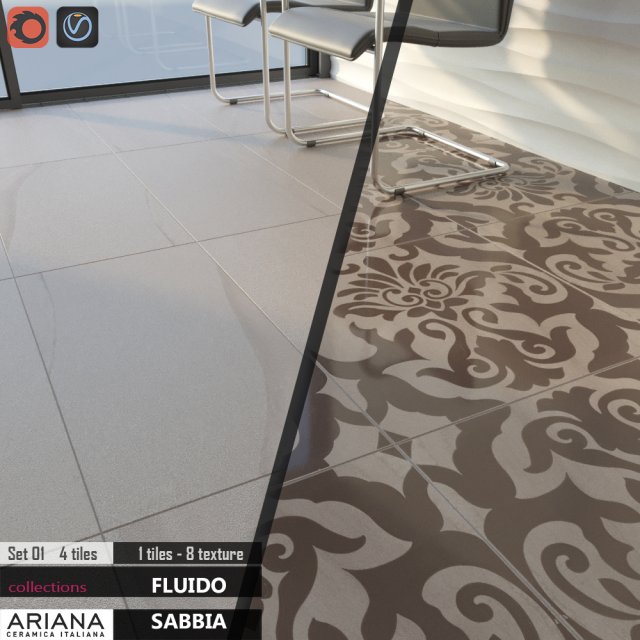 ariana fluido sabbia set 01 3D Модель .c4d .max .obj .3ds .fbx .stl .blend 