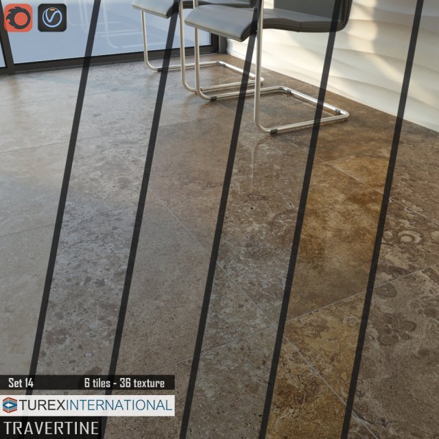 turex international travertine tiles set 14 3D 모델 .c4d .max .obj .3ds .fbx .stl .blend 