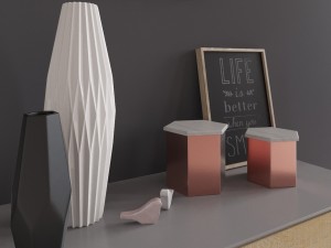 commode with decor maisons du monde 3D Model