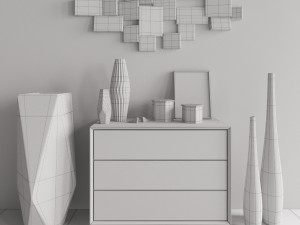 commode with decor maisons du monde 3D Model