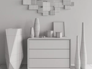 commode with decor maisons du monde 3D Model