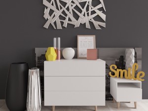 ommode with decor maisons du monde set 02 3D Model