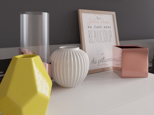 ommode with decor maisons du monde set 02 Modello 3D