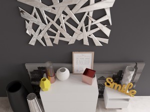 ommode with decor maisons du monde set 02 Modello 3D