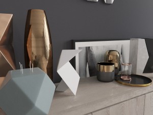 buffet with decor maisons du monde set 03 3D Model