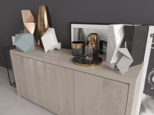 buffet with decor maisons du monde set 03 3D Model