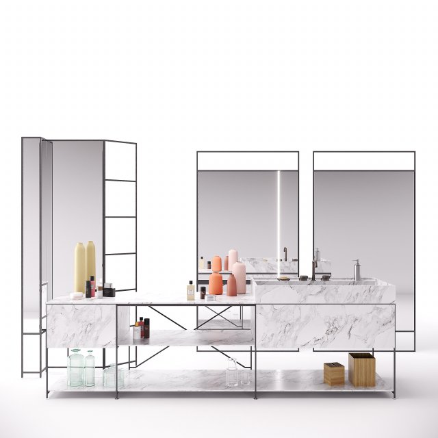 r i g modules - bathroom with decor set 01 Modèle 3D .c4d .max .obj .3ds .fbx .stl .blend 