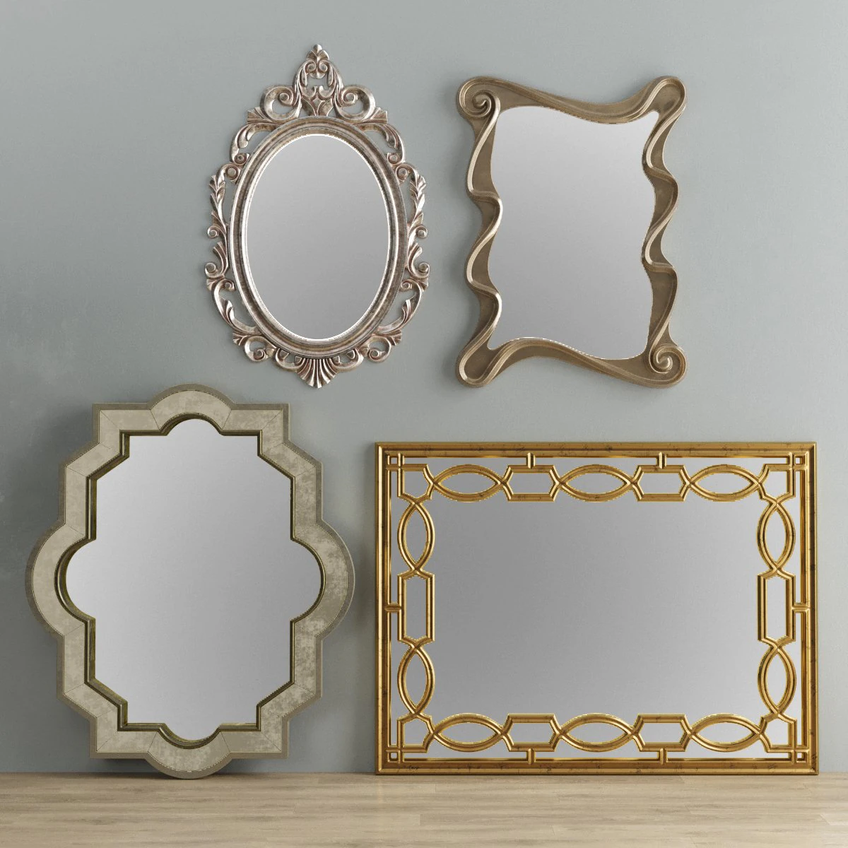 mirror collection set 06 3D Model .c4d .max .obj .3ds .fbx .stl .blend 