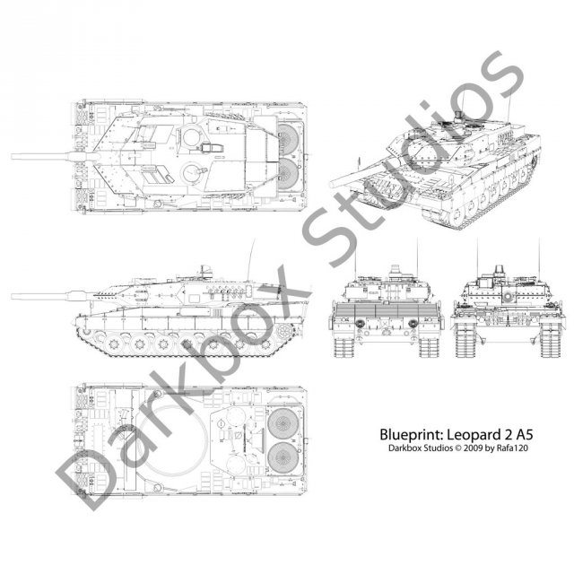 leopard 2 a5 - a6 - mbt 3D-Modell .c4d .max .obj .3ds .fbx .stl .blend 