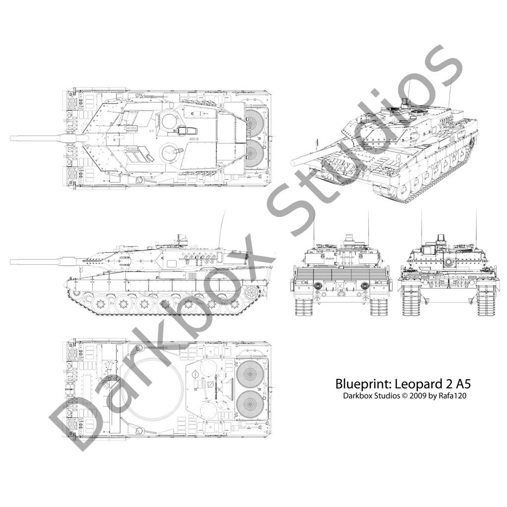 leopard 2 a5 - a6 - mbt 3D Model .c4d .max .obj .3ds .fbx .stl .blend 