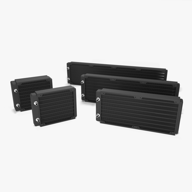 120mm pc water-liquid cooling radiators 3D Модель .c4d .max .obj .3ds .fbx .stl .blend