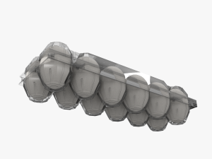 clear plastic dozen egg tray 3D Модель