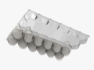 clear plastic dozen egg tray 3D Модель