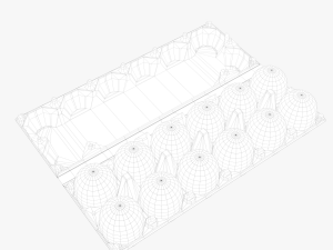clear plastic dozen egg tray 3D Модель