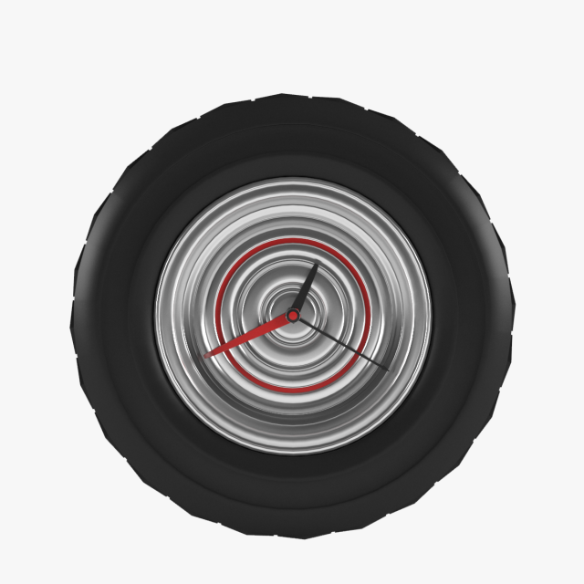 wall clock wheel Model 3D .c4d .max .obj .3ds .fbx .stl .blend 