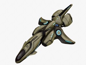 spaceship scout green 3D Model