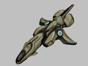 spaceship scout green 3D Model