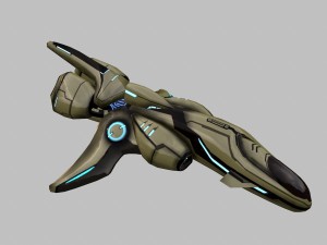 spaceship scout green 3D Model