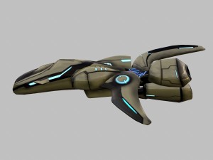 spaceship scout green 3D Model