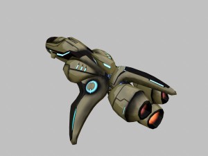 spaceship scout green 3D Model