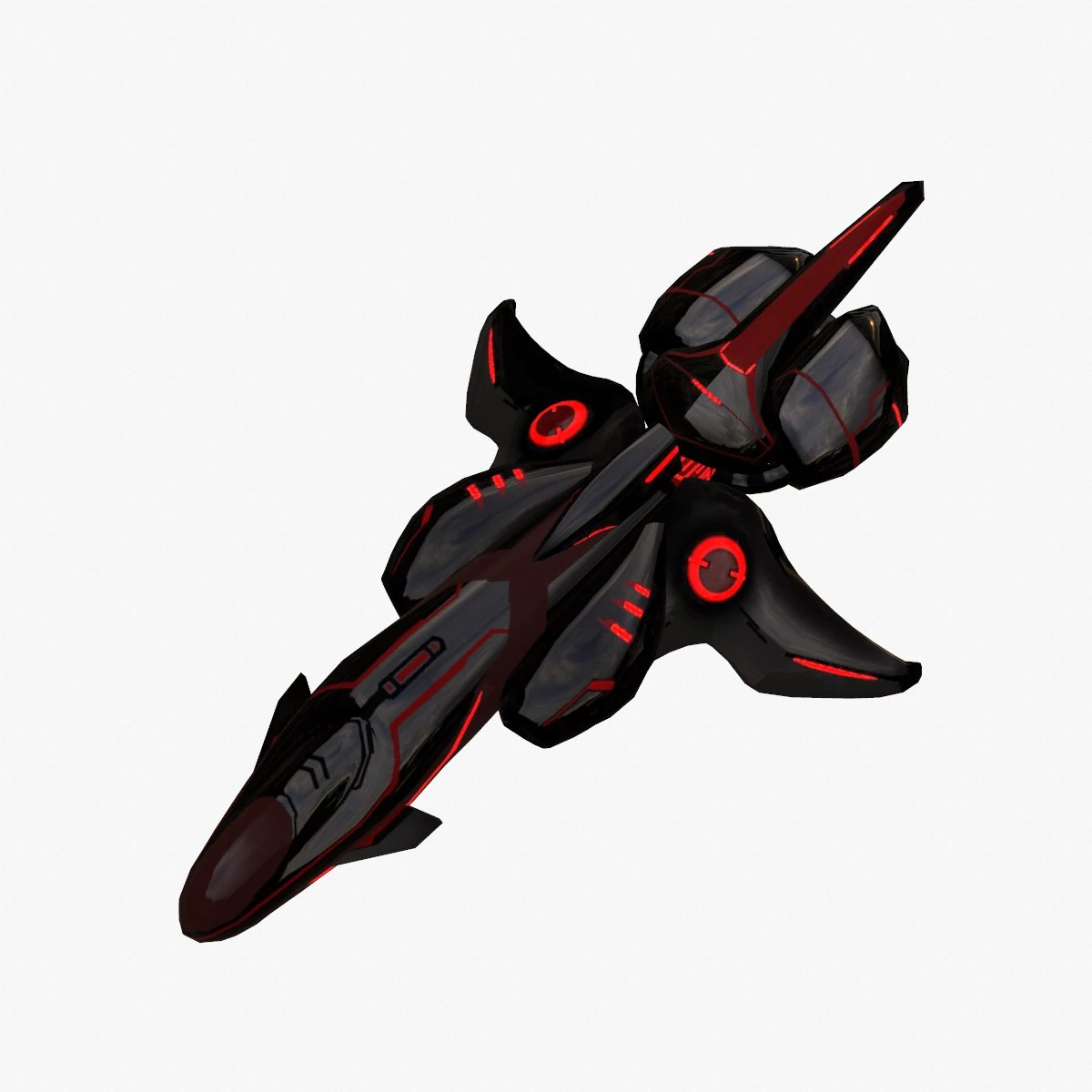 spaceship scout black 3D Model .c4d .max .obj .3ds .fbx .stl .blend