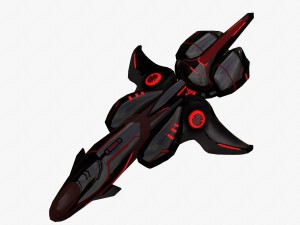 spaceship scout black 3D Модель