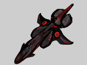 spaceship scout black 3D-Modell