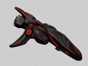 spaceship scout black 3D Model
