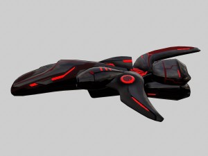 spaceship scout black 3D-Modell