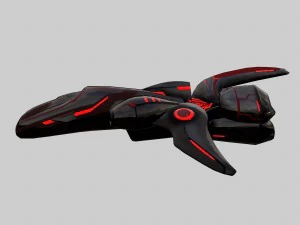 spaceship scout black 3D Model
