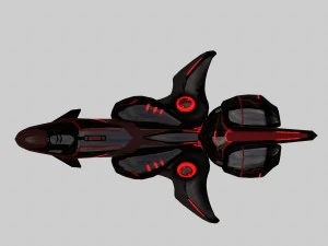 spaceship scout black 3D Model